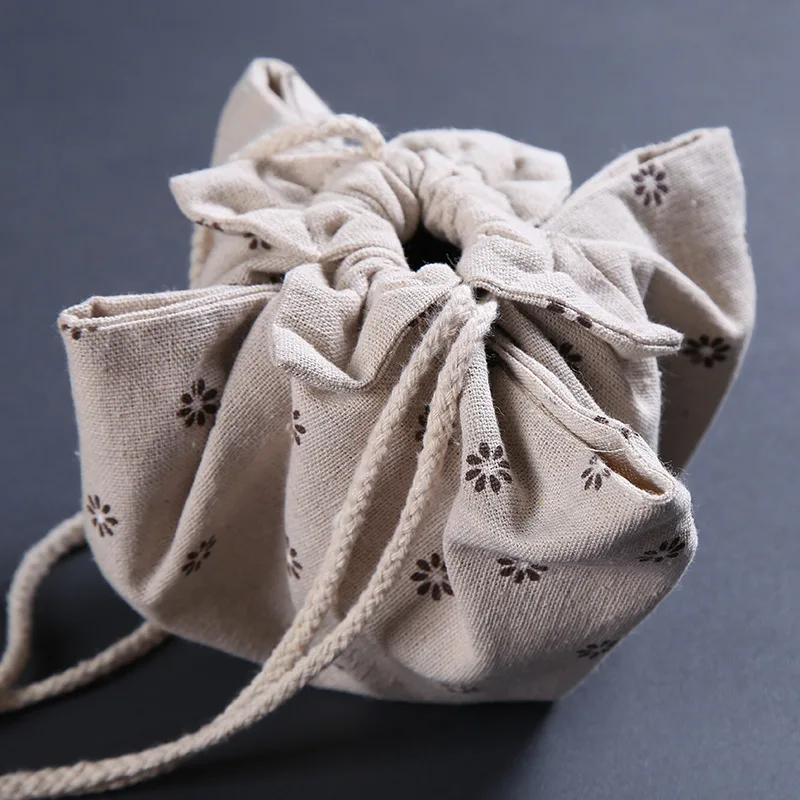 Cotton Hemp Tea Set Storage Cloth Bag Tangpo Cloth Cover Warm Pot Cover Hot Water Portable Travel Tea Cup Pot Bag ZD39
