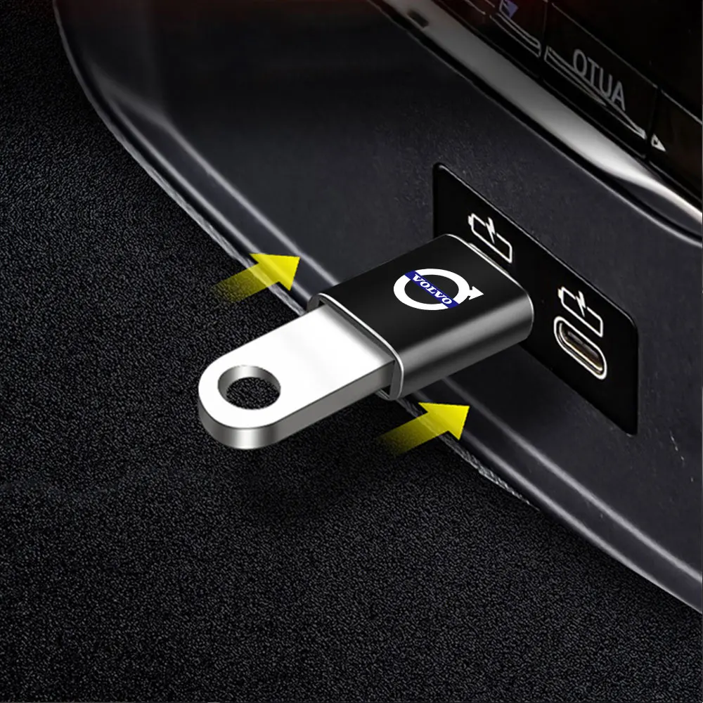 OTG Adapter Car USB Data Cable Converter Type C Mobile Phone Charging Cable Charger For volvo RDESIGN XC60 XC90 V40 V50 V60 S60