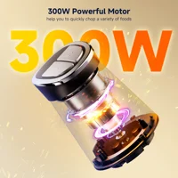 BioloMix Mini hachoir électrique, 300W, avec 2 bols et 4 lames à deux niveaux pour le traitement des aliments pour bébés, des viandes et des oignons. 3