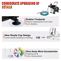 SucceBuy aérographe professionnel double Action 120W pistolet de pulvérisation électrique brosse à Air ensemble de peinture Art ongles tatouage maquillage modèle pulvérisateur 3