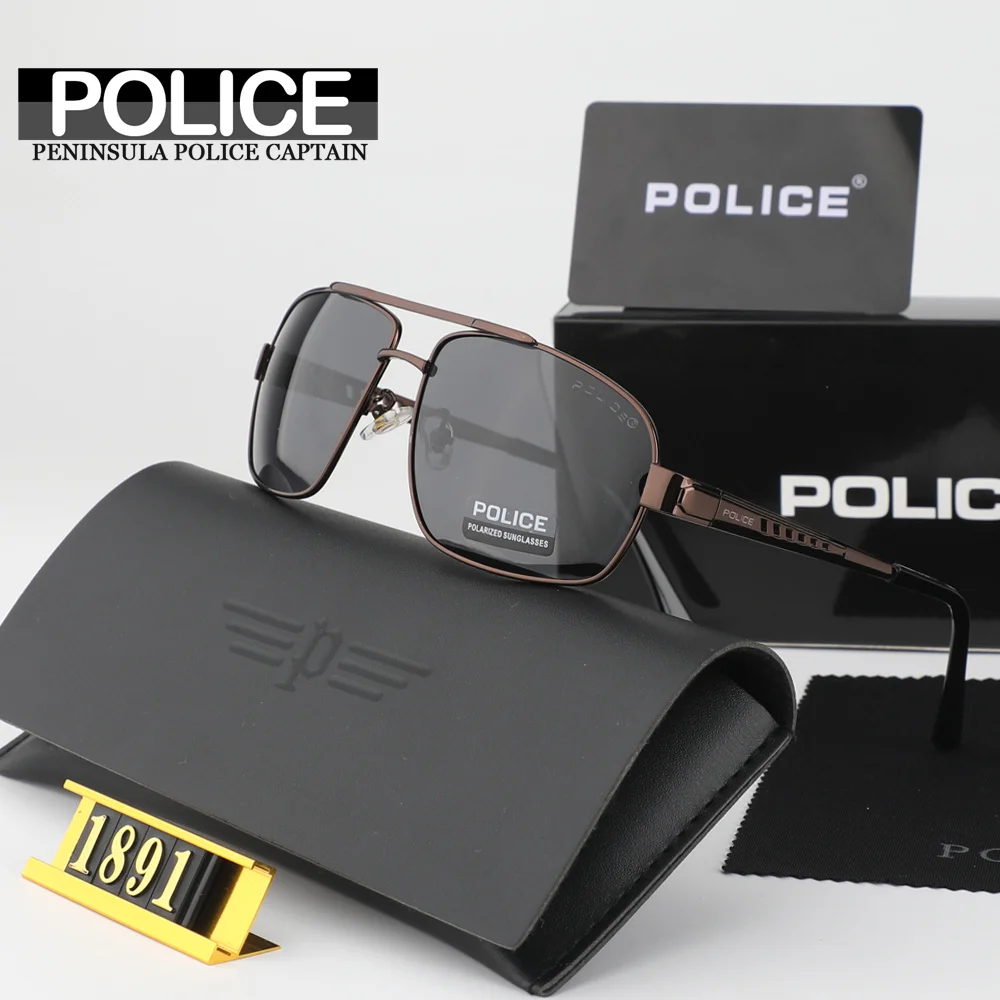 

Police Sunglasses Polarized for Men Metal Travel Eyewears Driving Sun Glasses Women Pilot Goggle UV 400 Protection P1891