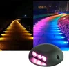 3W 6W LED DMX512 RGB Outdoor Step Light IP65 Waterproof Stairs pathway Lighting Surface Mounted Underground Lawn Lamp Deck DC24V 1