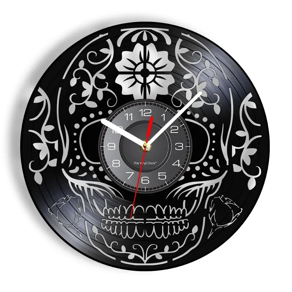 

Настенные часы в готическом стиле с изображением черепа, Дня мертвых