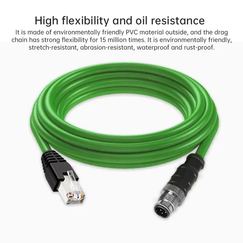 Eonvic Cable Ethernet Gigabit Flexible M12 D Código 4 Pines | Meses sin interés Eonvic Cable Ethernet Gigabit Flexible M12 D Código 4 Pines | Meses sin interés