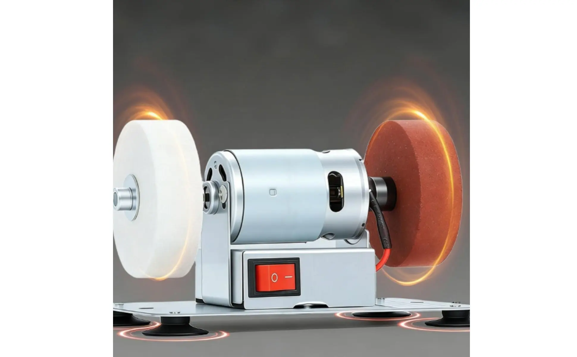 Mini Electric Bench Grinder Stable Performance Mini Bench Grinder Small Polishing Machine Low Noise for Garage, Craft Room
