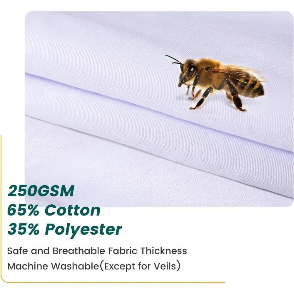 Bee Suit for Men Women Ventilated Sting Proof Beekeeping Suit with Veil Hood, Beekeeper Clothes Round and Fenncing Veil