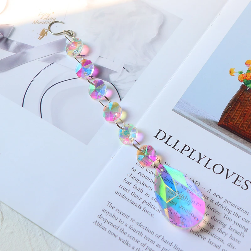 Prism Suncatcher, Hanging Window Crystals, Rainbow Light Catcher,Crystal Sun Catcher, Summer Gift, Octagon Beads