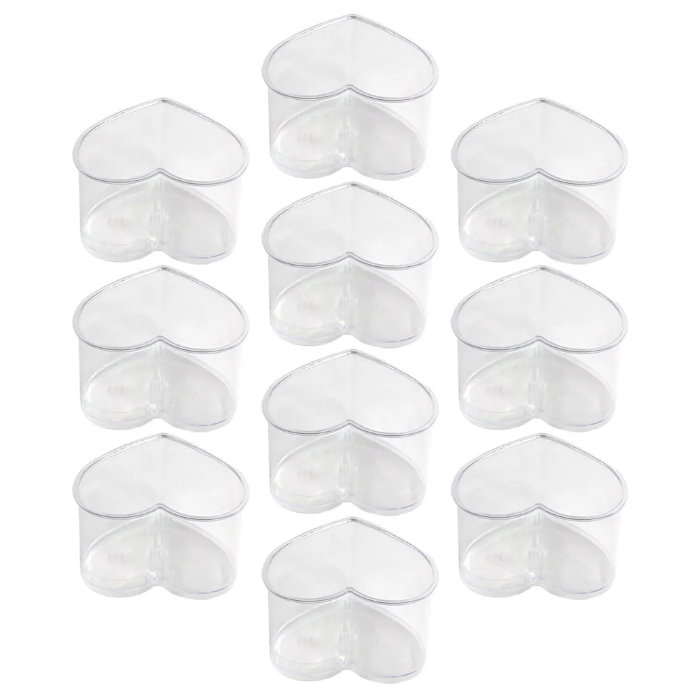10 Pcs Heart Shaped Pudding Cup Transparent Dessert Cup Disposable Mousse Party Tiramisu Clear Storage Household