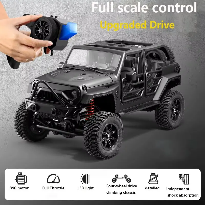 【社畜Gamer】MN128 1/12 RC ジープ ラングラー ブラック MN128 MN Model 1:12 Jeep Rc Car 4WD RC Crawler 1/16 Full