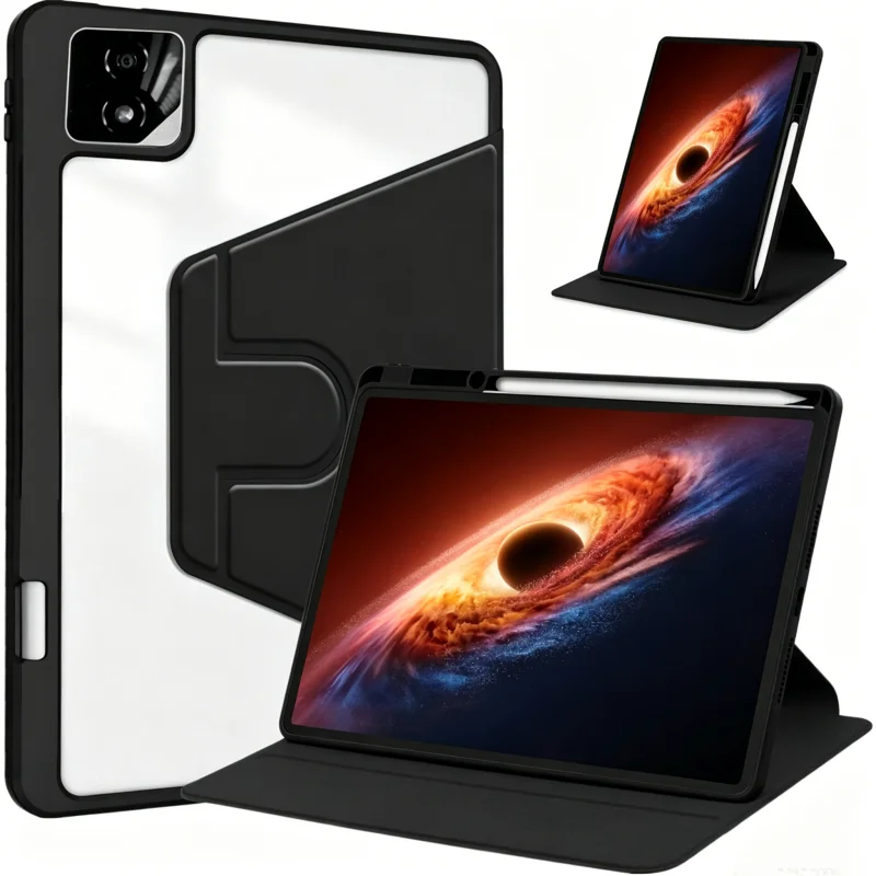 360° Rotation Protective Case with Pencil Holder and Multi-Angle Stand