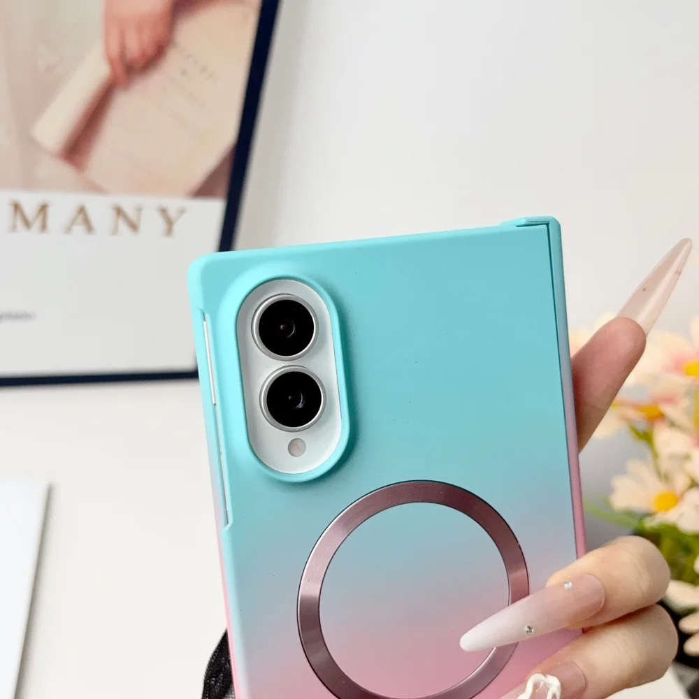Magnetic Wireless Charging Matte Cover - Double Color Design