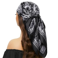 Head Scarf Women Luxury Brand Square 90*90cm Silk Foulard Satin Bandana Cheveux Soft Neckerchief Hijab Hair Scarves For Ladies - Image 6