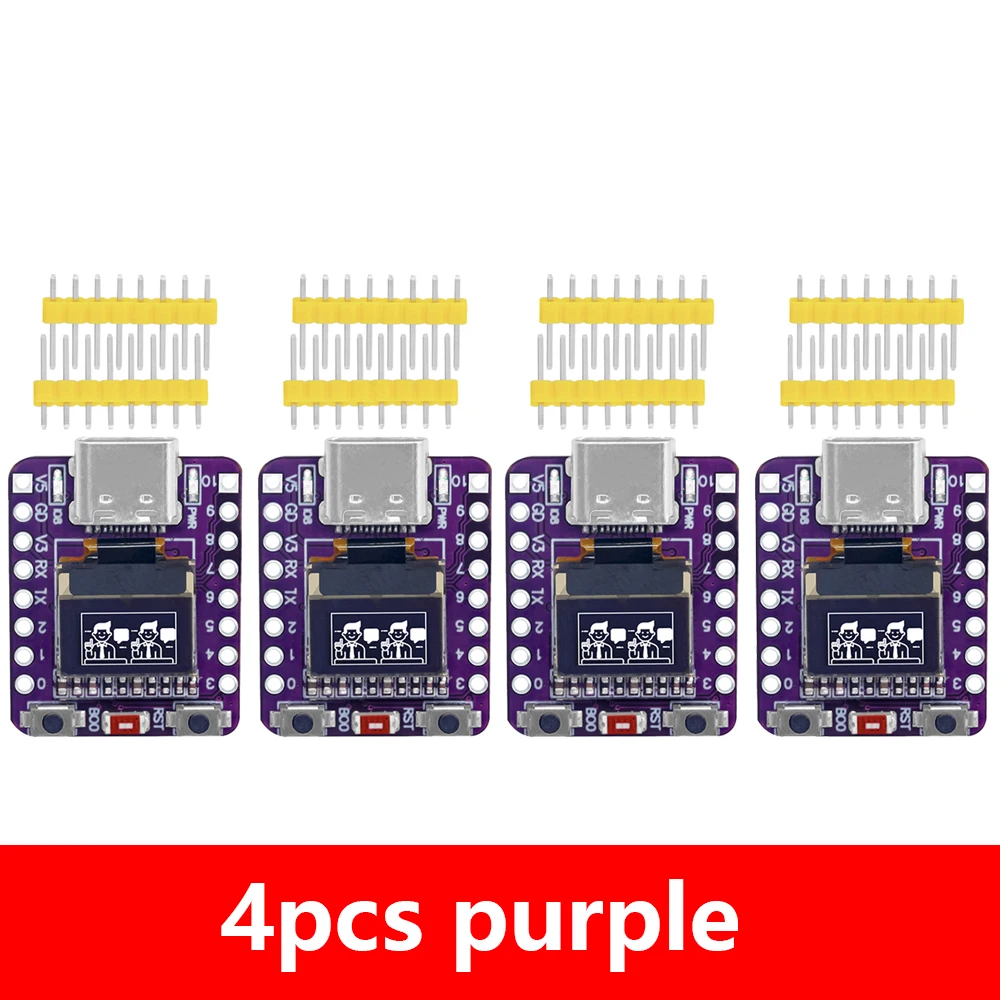 ตัวเลือกสินค้า 1 ~ 4PCS MINI ESP32-C3 บอร์ดพัฒนา 2.4G Wifi 4 BT โมดูล 0.42 นิ้วจอแสดงผล OLED 4MB แฟลชเสาอากาศเซรามิค USB Type-C