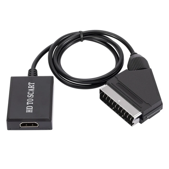 har en finger i kagen Diskriminering af køn Robe 720P / 1080P HDMI-compatible to Scart Cable Portable Video Audio Adapter  Converter Cord Wires with USB Cable for HD TV DVD Lines - AliExpress