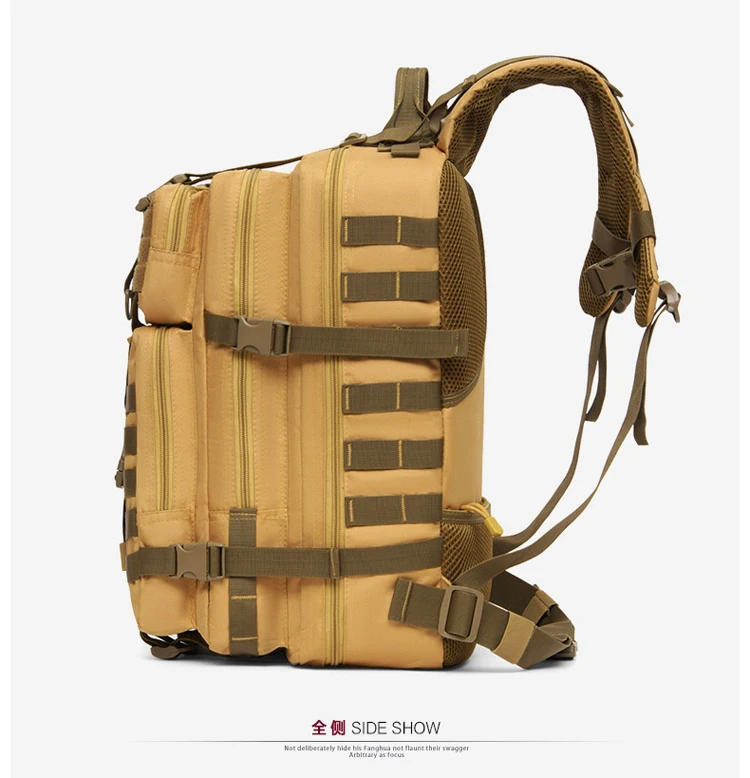 40L Outdoor-Taktischer Rucksack, Bergsteigertasche mit großem Fassungsvermögen, multifunktionaler, wasserdichter Studenten-Schulrucksack aus Camouflage-Nylon, Reise-Computerrucksack – Detail 26