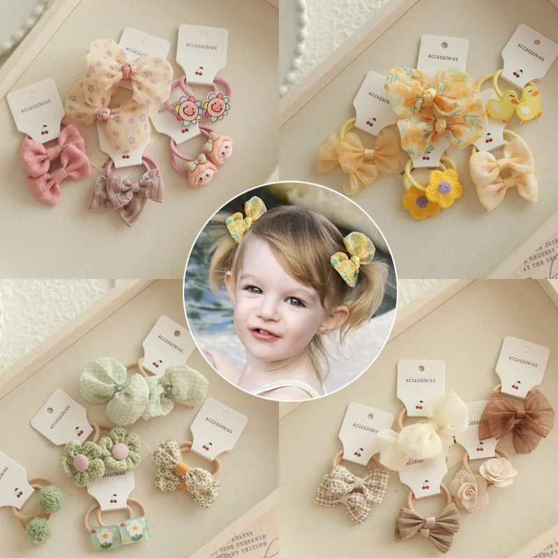 Elastic Hair Bow for Children, Children's Headwear, Hair Accessories for Girls, Cute Hair ties, Lovely Hair Rope, 10Pcs per Lot