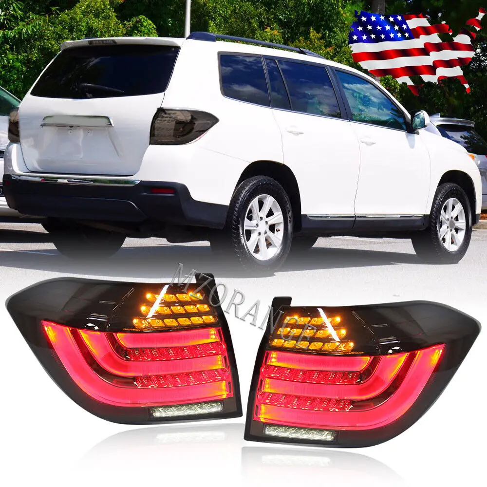 

LED Taillights Assembly for Highlander Toyota 2012 2013 2014 Rear Running Lamp Brake Reverse Turn Signal Tail Lights