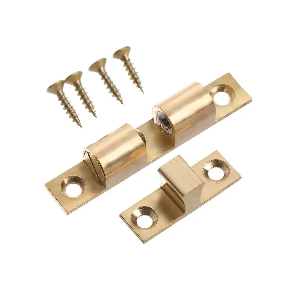 Brass Door Stop Lock Buckle Cupboard Roller Catch Touch Push Damper Buffer With Screws Furniture Fittings Hardware door catches door stops cabinet door stop cabinet door buffer