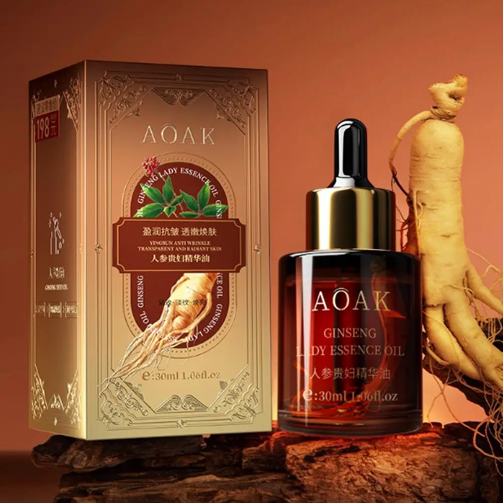 30ml Double Rose Petal Radiance Essence Oil Facial Care Tightening Moisturizing Ginseng Essential Oil Face Serum Korean Skin Car 6