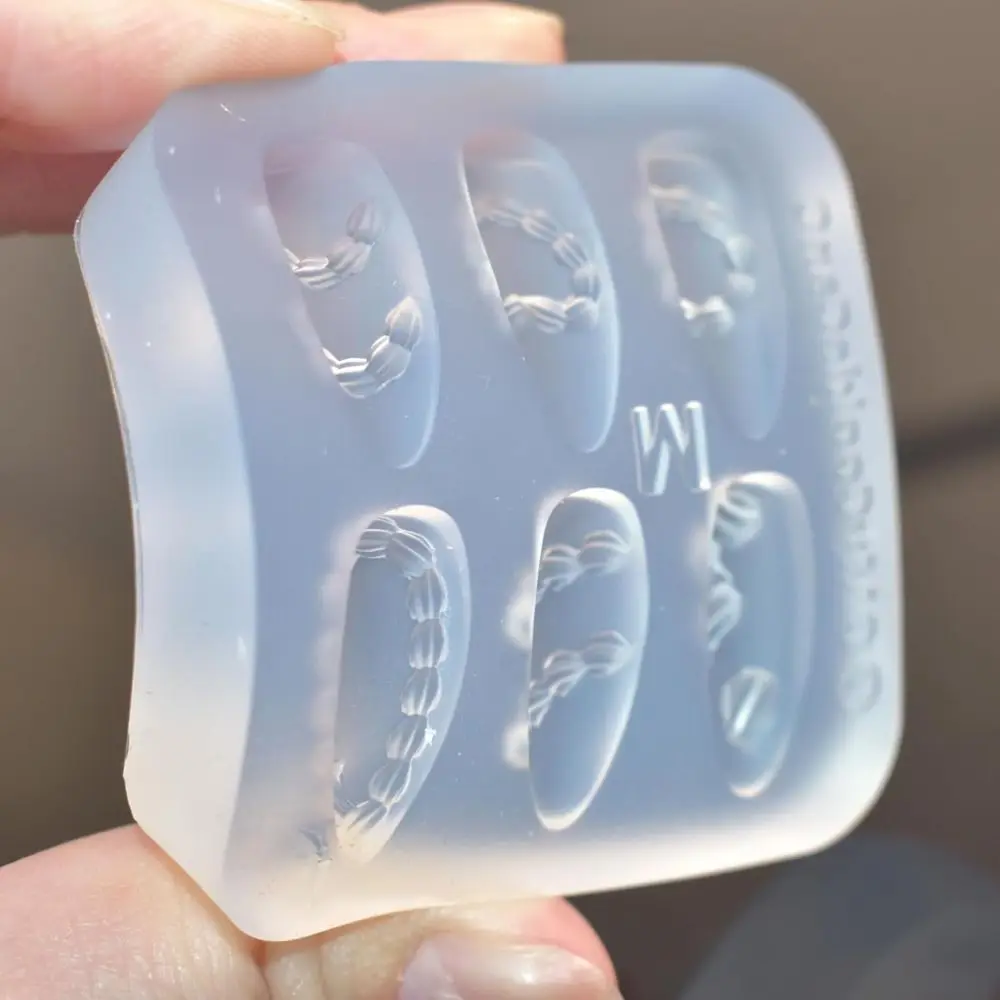 Creative Cream Lace Nail Art Mold Silicone DIY Nails Resin Molds Nail Decoration Transparent Mold