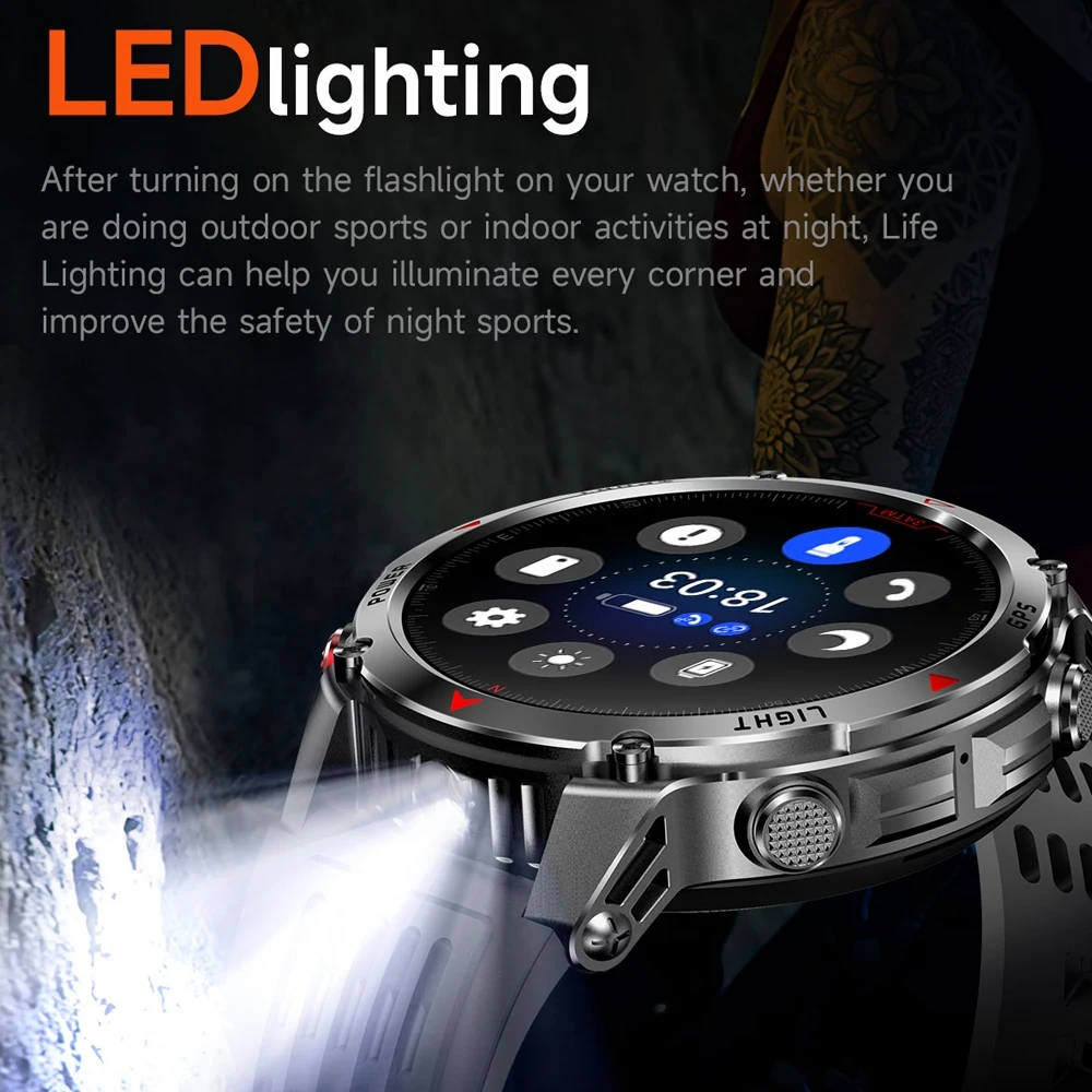 2025 New Professional GPS Sports Smart Watch Outdoor RIDE Run GPS track Swim Watchs Compass Altimeter 3ATM Sports Bracelets Men