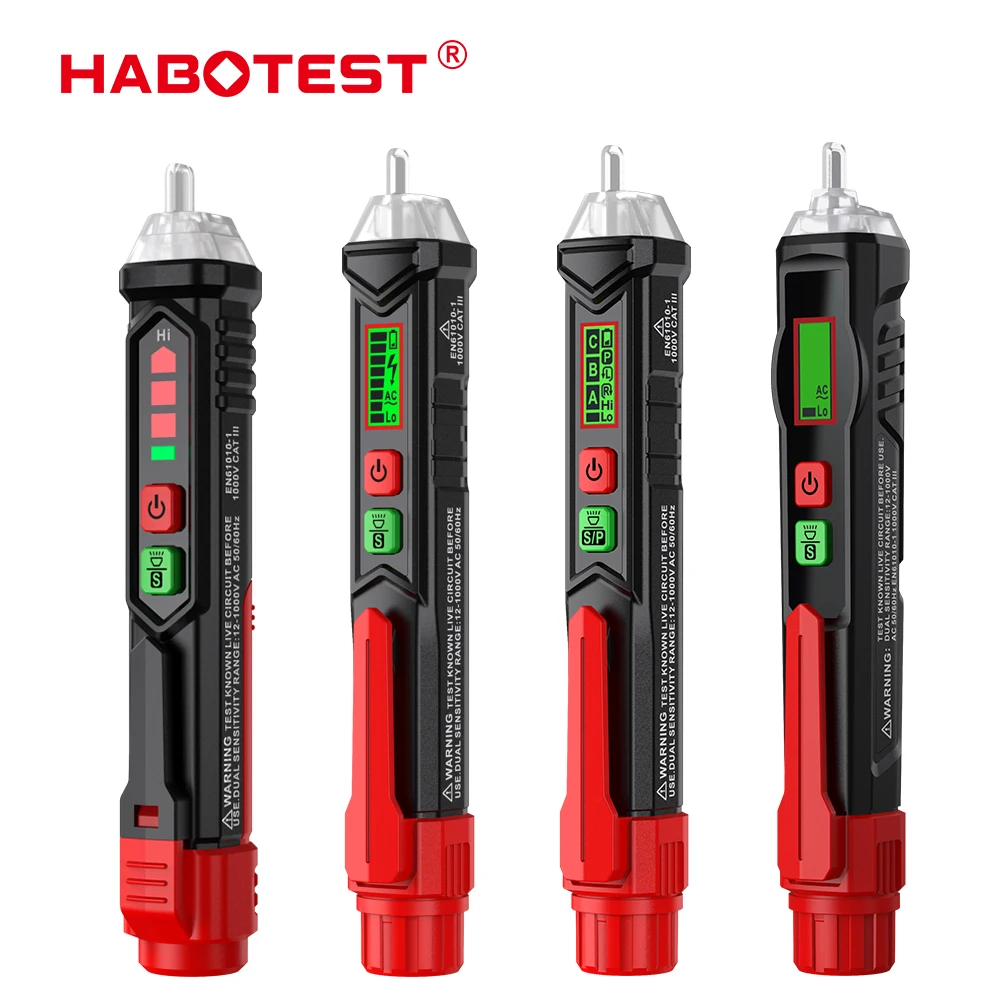 HABOTEST-Testador de Tensão AC Sem Contato, Detector Digital, Chave de Fenda, Caneta de Teste Elétrico, HT90, HT100, HT100P, HT101, 12-300V