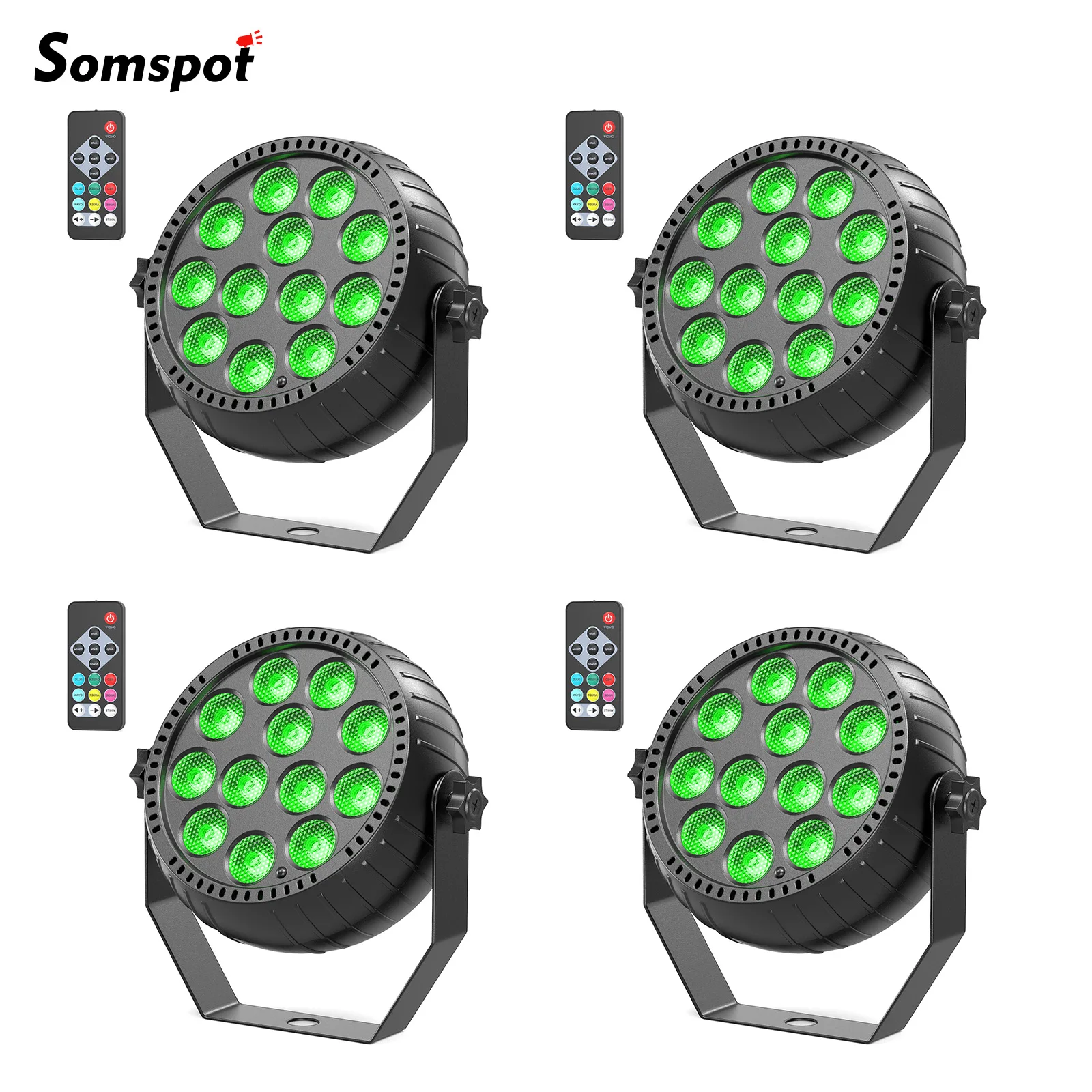 Somspot 1/2/4PCS LED Par Light RGB DJ Disco Party Lights Stage Effect Lighting Projector for Concert Church Wedding Theater