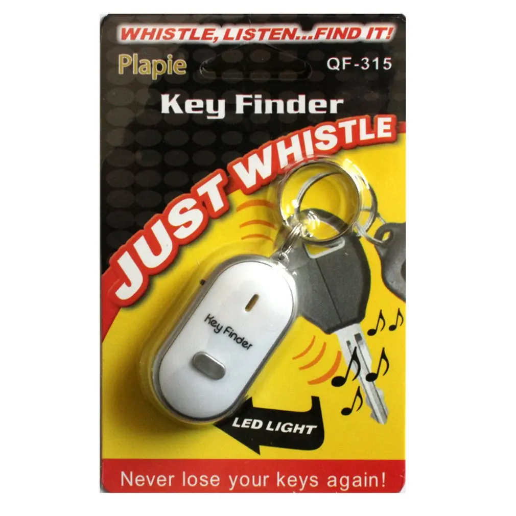 Key Finder Smart Search Locator Anti-lost Keychain Whistle Beep Sound Control LED Flashlight Portable Car Key Finder