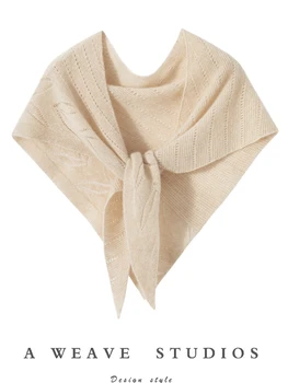 CHICUU Sciarpa da donna in cashmere 100% stile semplice Triangolo Scialli cavi Autunno Inverno Maglieria in cashmere Sciarpa di lusso Top 1