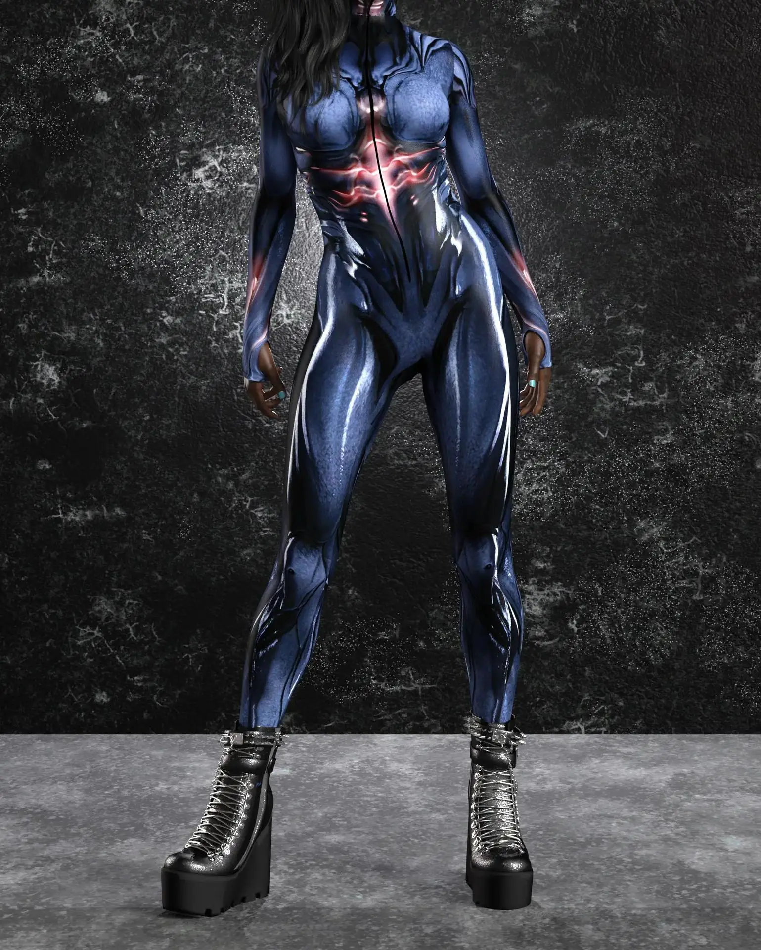Body gótico oscuro ciberpunk para Halloween, fiesta en 3D, carnaval, cosplay, Pascua, Purim, bodycon, steampunk