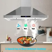 Wall Mount Kitchen 30 inch Duct Convertible Range Hood 700CFM, 3 Speed Fan LED Light Range Hood USYS0375A 2