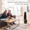 37.5" Duo Comfort High Velocity Fan and Ceramic Space Heater with Remote, Black, FHV801, New 4