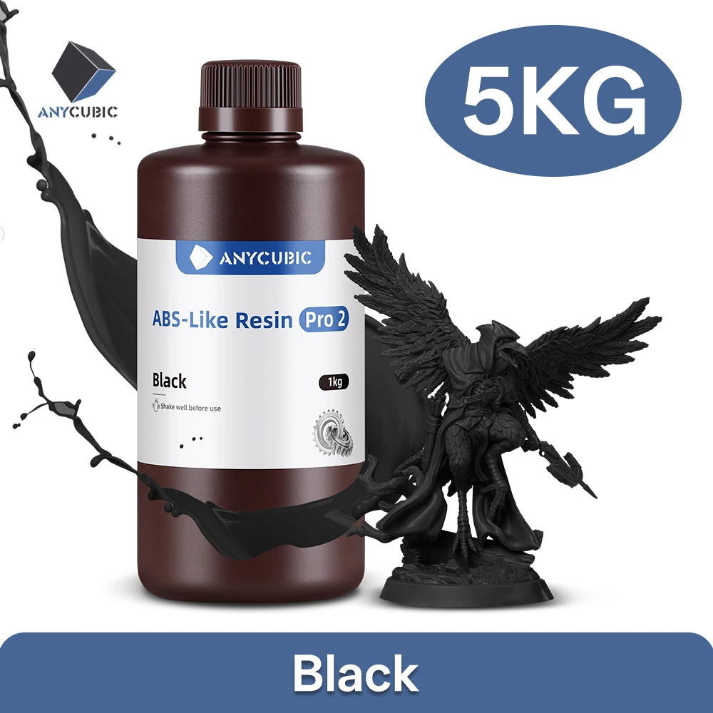 Résine ABS-Like Pour Imprimante 3D LCD/DLP - 2KG Gris Foncé - Faible Viscosité, Haute Précision - UV 405nm - Peu D'odeur