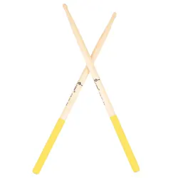 Premium Maple Drumsticks - Professional Wooden Percussion Accessories in 5 Vibrant Colors (Yellow)