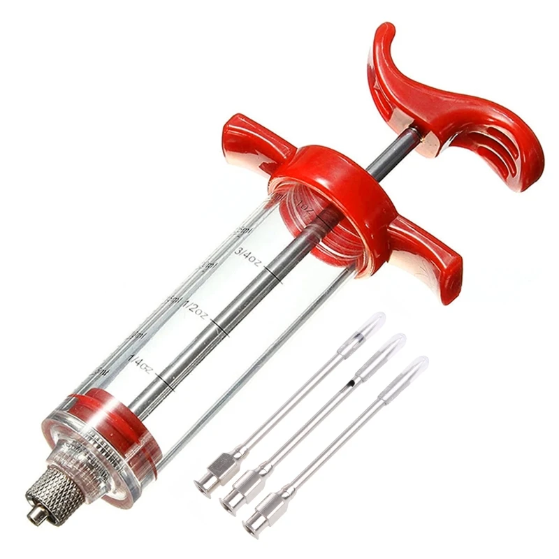 Edelstahl Gewürz Spritze Marinade Injektor Geschmack Spritze Kochen Fleisch Geflügel Truthahn Huhn Küche BBQ Werkzeug_voghion.com