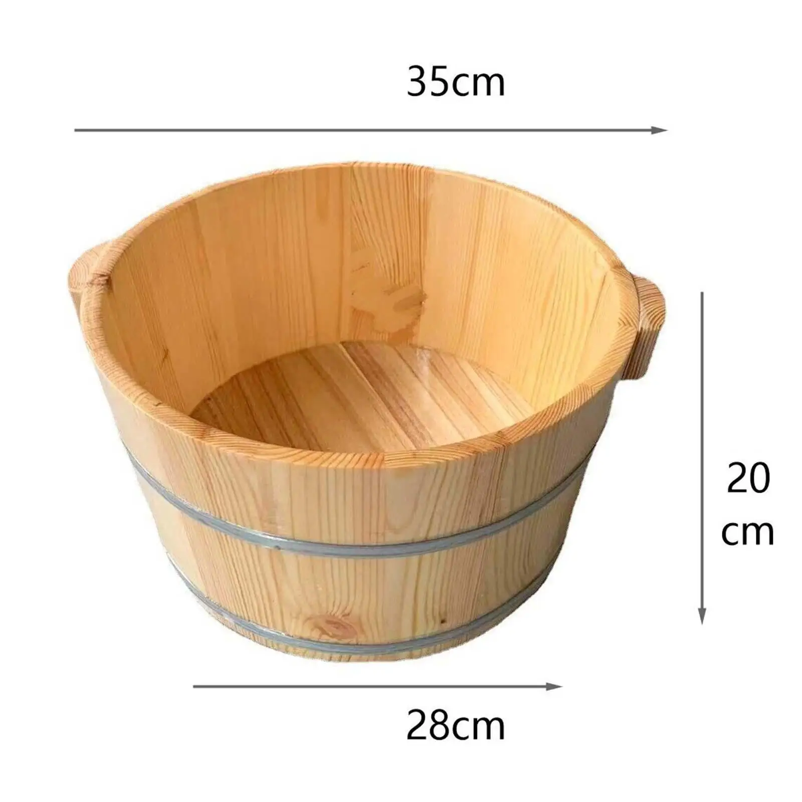 Wood Foot Footbath Bucket with Handle Home Foot SPA Wooden Foot Basin for Soaking Feet Sauna Bathroom Outdoor Women and Men Home