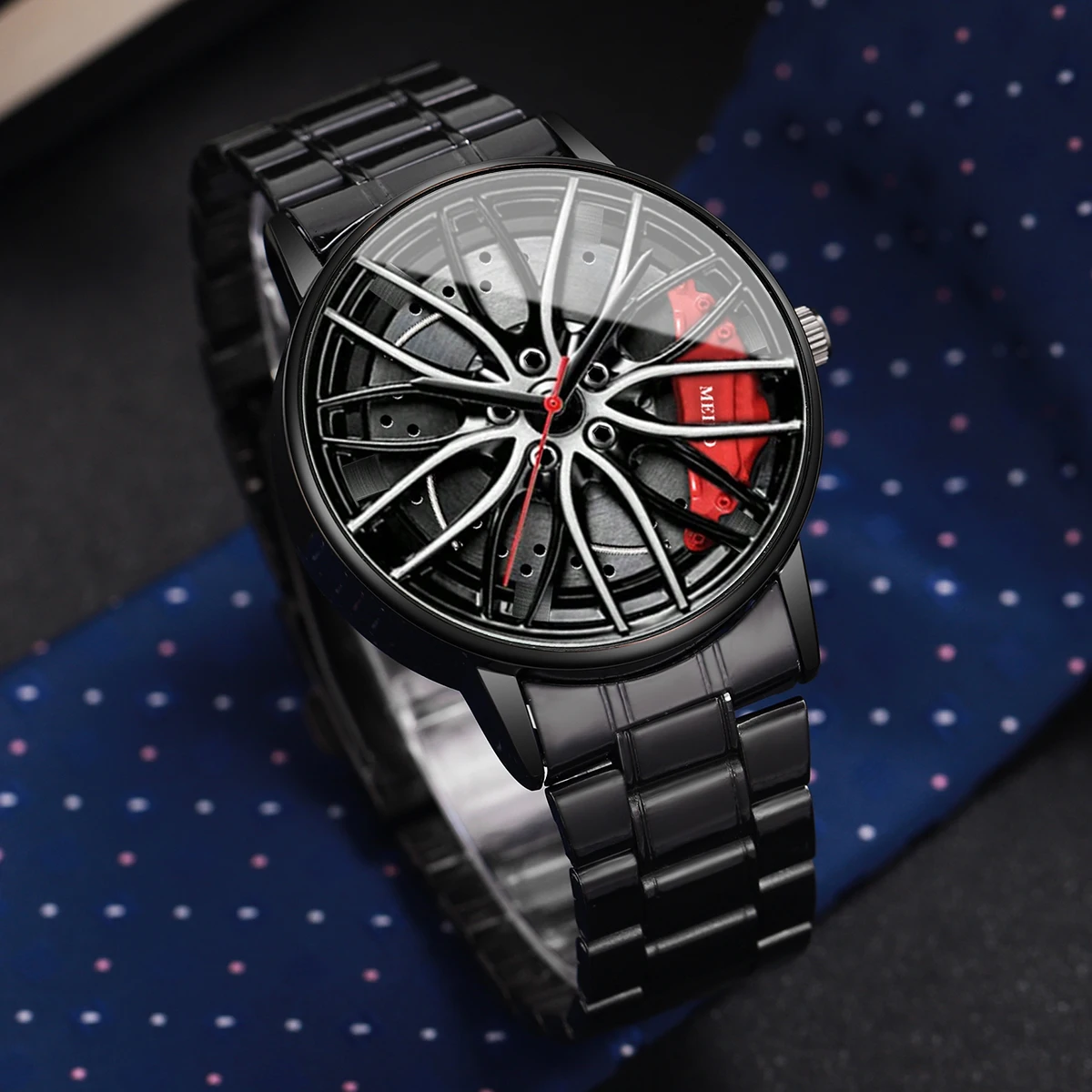2PCs/Set Men's Classic Watch Trendy Style Business Quartz Steel Strip Watch Exquisite Gift Watch Set( Box Not Included)