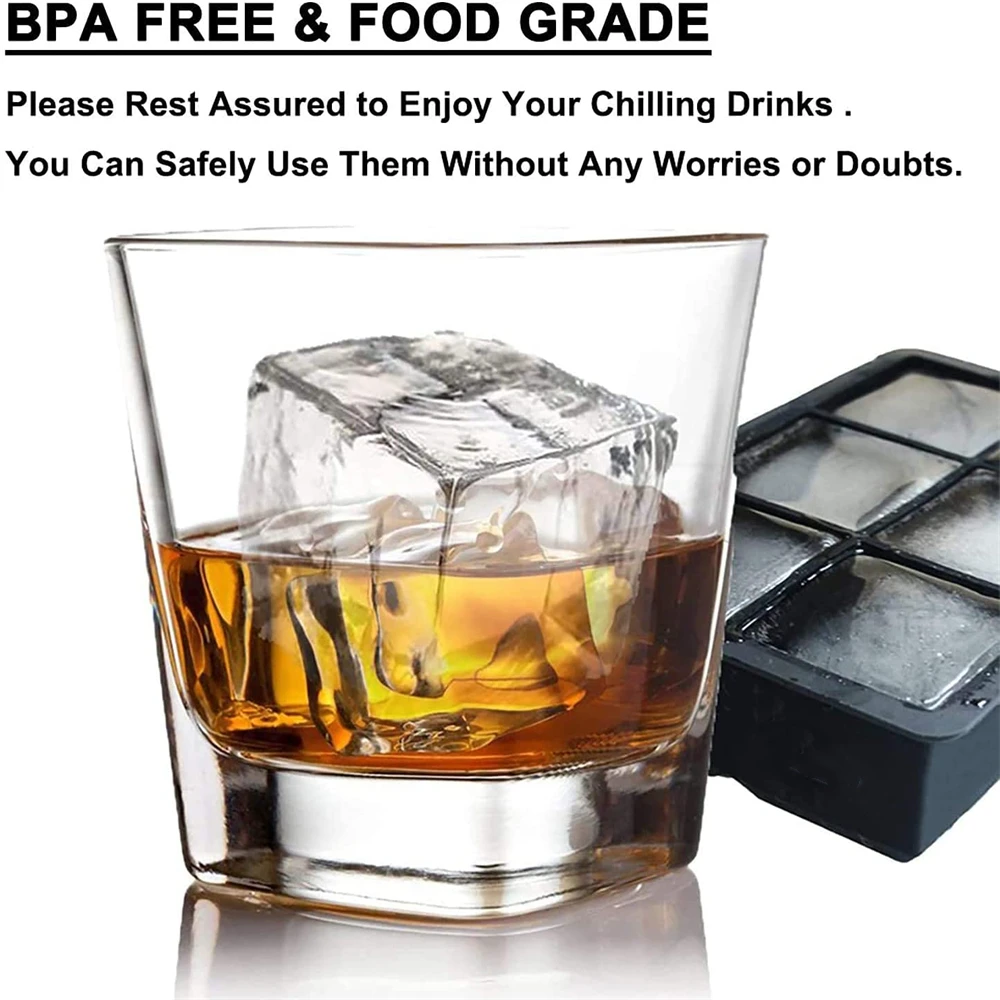 Premium Round & Square Ice Cube Mold for Chilled Whiskey & Cocktails