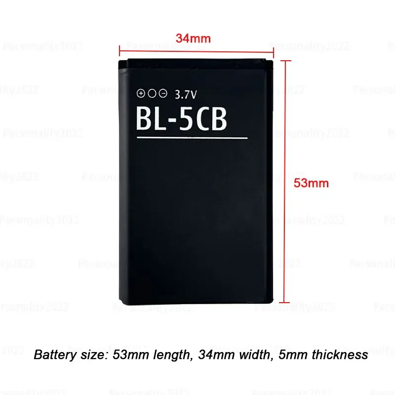 BL-5CB BL5CB Battery 3.7V 1200mAh BL 5CB Mobile Phone Batteries for Nokia 100 101 103 111 105 106 107 1050 3100 5130 6108 - 2