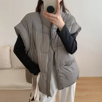 Lightweight Sleeveless Zip Up Padded Vest Padded Jackets Winter Bodywarmer Women Puffer Vest Fall Casual Stand Collar Outerwear