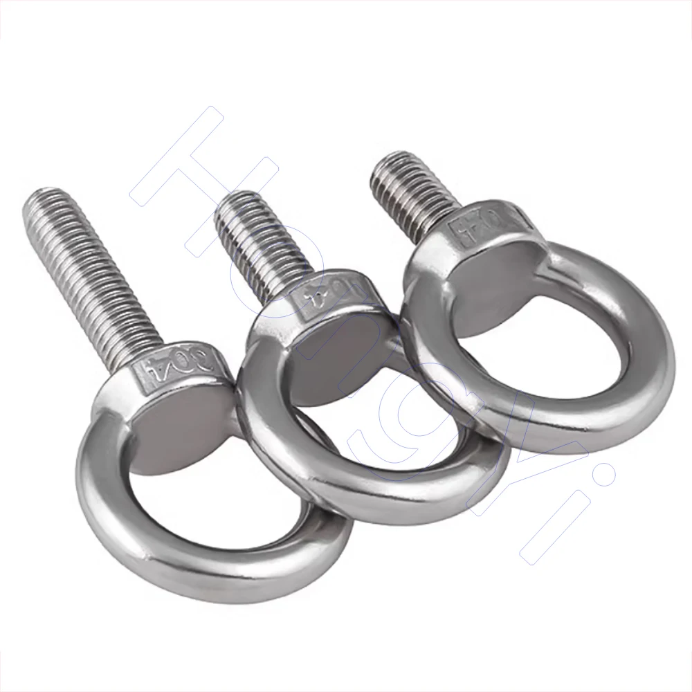 A2 Eye Bolt 304 Stainless Steel Marine Lifting Eye Screws Ring Loop Hole for Cable Rope Eyebolt M3 M4 M5 M6 to M12 stainless steel screws stainless steel screw ring link bolt sheep eye screw