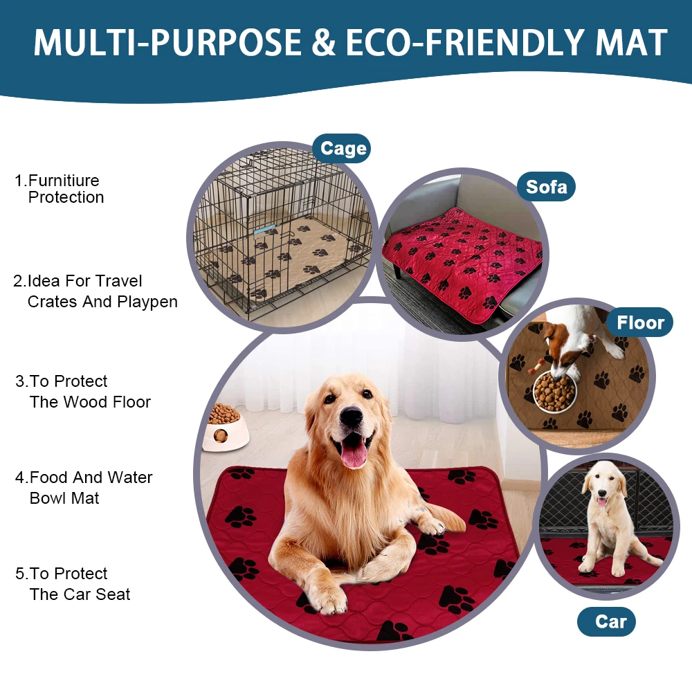 Reusable Pet Pee Mat Washable Puppy Mat for Home Outdoor Waterproof Dogs  Cats Diaper Training Mat Dog Seat Cover Travel Mascotas - AliExpress