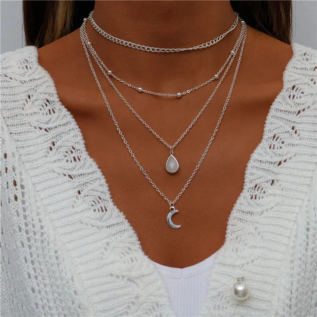 3-Piece Layered Beaded Choker Necklace Set For Women – Gold & Silver Bead Layered Necklaces