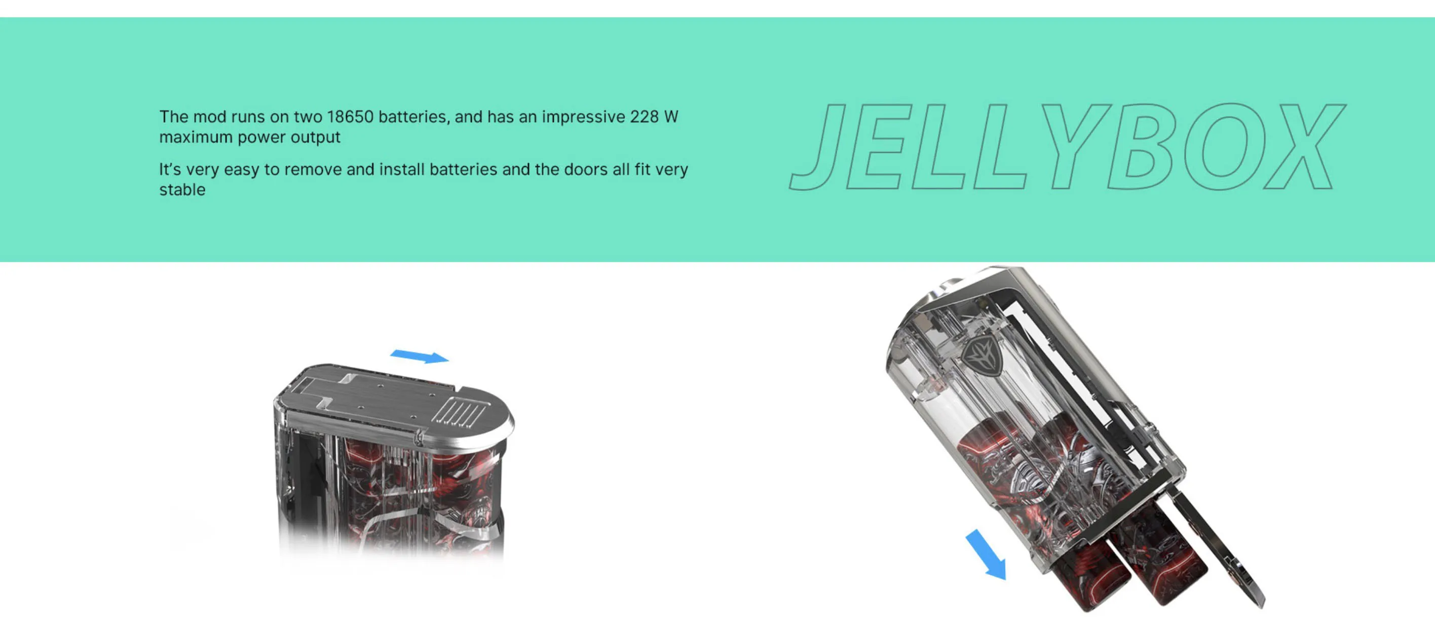 Original Rincoe JellyBox Mini 228W Box Mod Variable 1-228W Powered for Dual 18650 Battery TC Mod Vape Electronic 510 connection vape mod