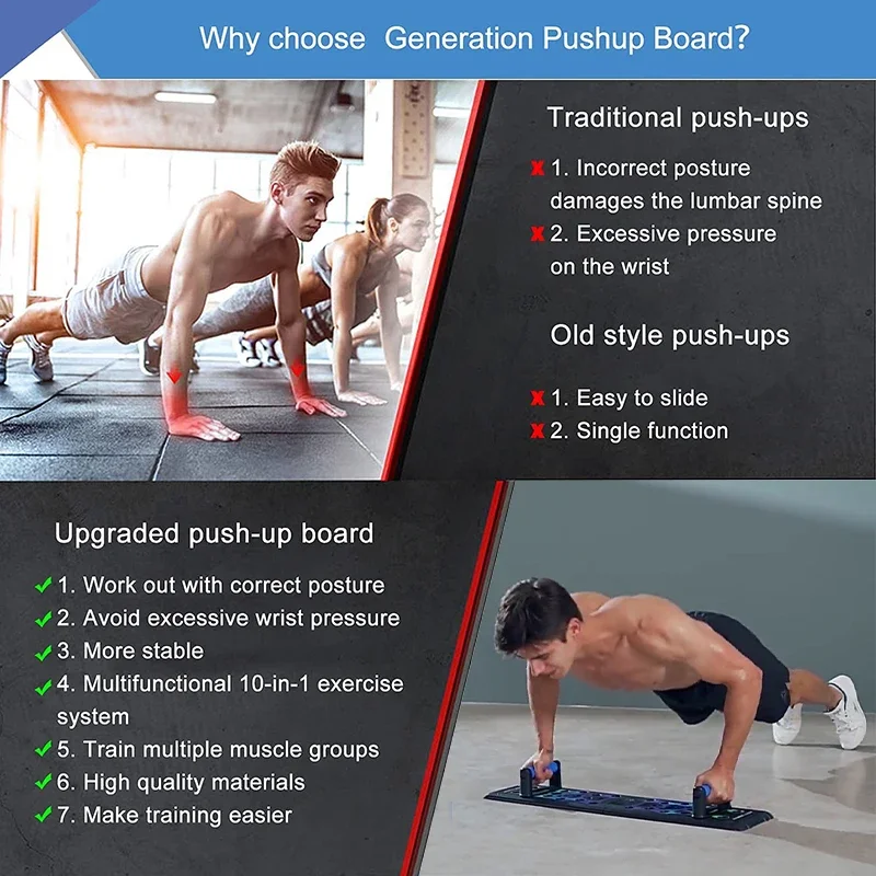 Folding Push Up Board Smart Counting Abdominal Muscle Trainer Sports Home Fitness Equipment For Body Building Push-Ups Stands