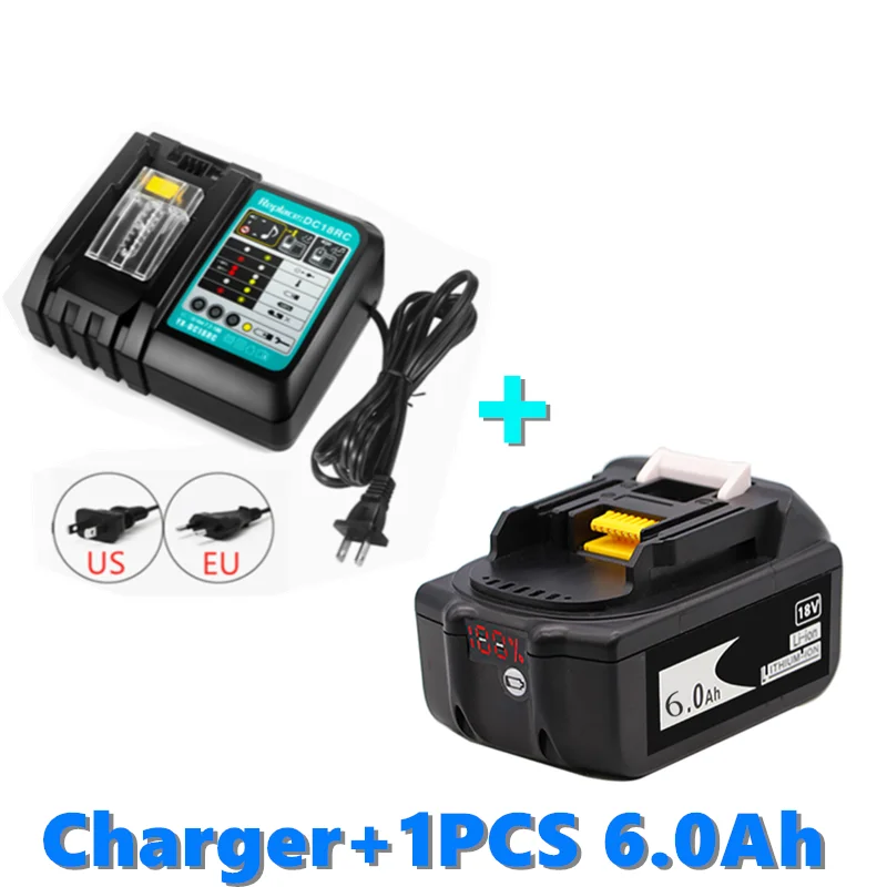 Abakoo 2 Pack 5.0Ah BL1850B Lithium Battery Replacement for 18V Battery with LED Indicator Cordless Power Tools BL1860 BL1830 BL1840 BL1850 BL1820b BL1830b BL1840b BL1850b BL1860b LXT-400
