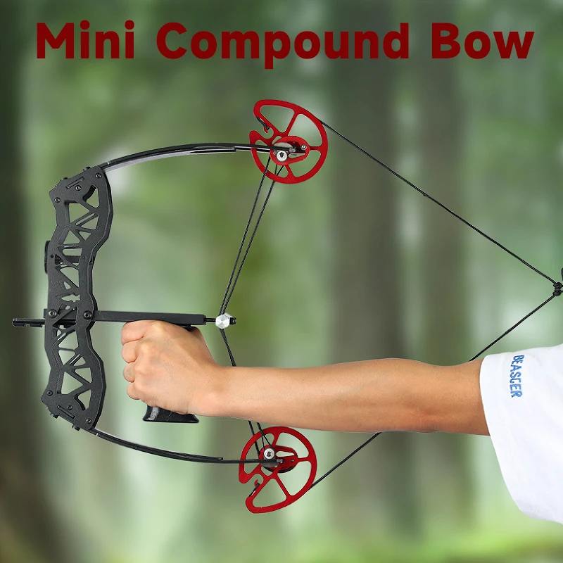 

40lb Mini Compound Bow Pulley Bow Support With laser aiming Left Right Hand Archery Practice with Arrow Outdoor shooting