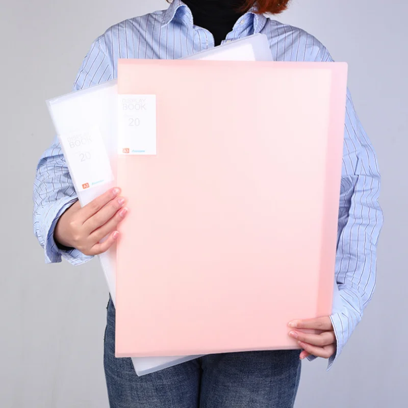 A3 Display Book 40/60 Pages Transparent Insert Folder Document Storage Bag for Bank Campus File Office Workplace Family
