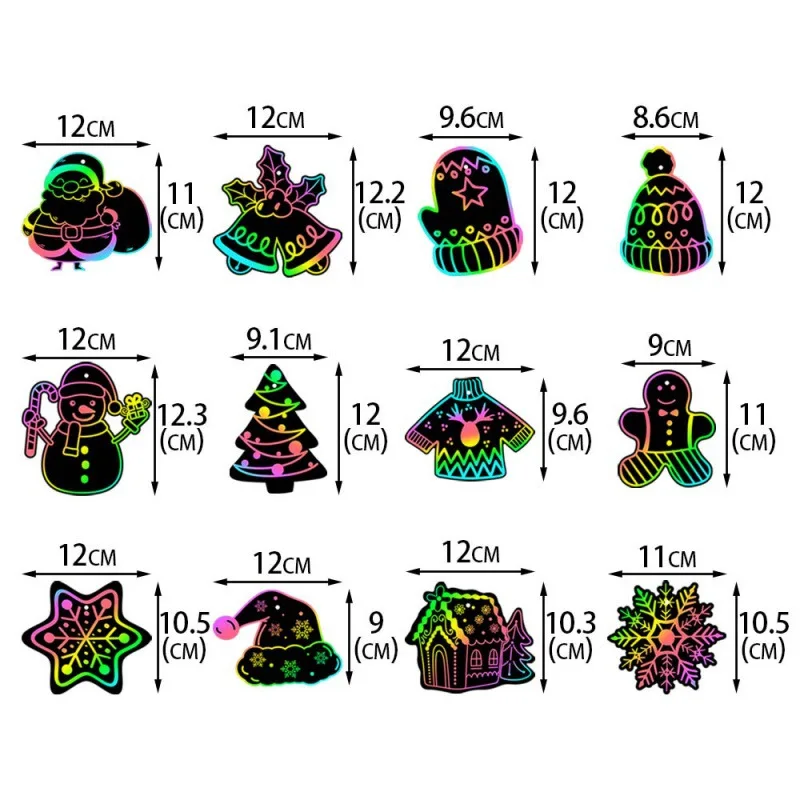 thumbnail image 1 of Adornos colgantes de cartulina para raspar para Navidad para niños, las manualidades navideñas más divertidas para niños, kits de arte para raspar, 1 of 5