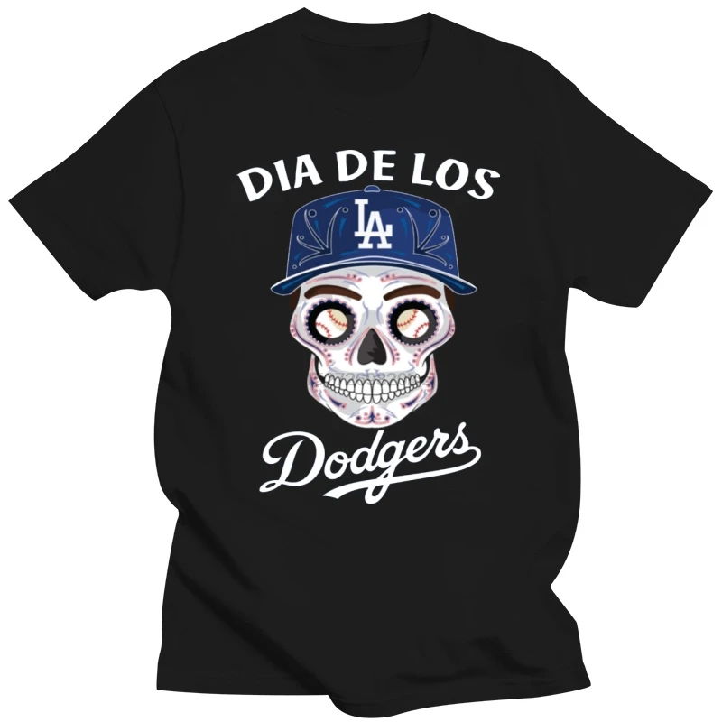 

Dia De Los Dodger Halloween Sugar Skull T Shirt Mens Tee Shirt S 5Xl